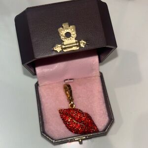 Juicy couture rare 2000s vintage Red Lip pave Charm